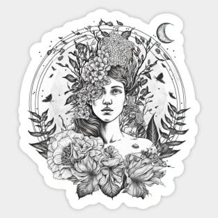 Venus with flowers Sticker